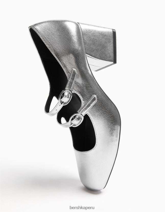 plata Bershka mujer zapatos de tacón de bloque mary jane 806J6B2271