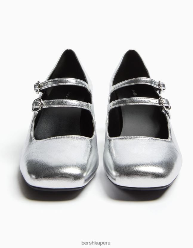 plata Bershka mujer zapatos de tacón de bloque mary jane 806J6B2271