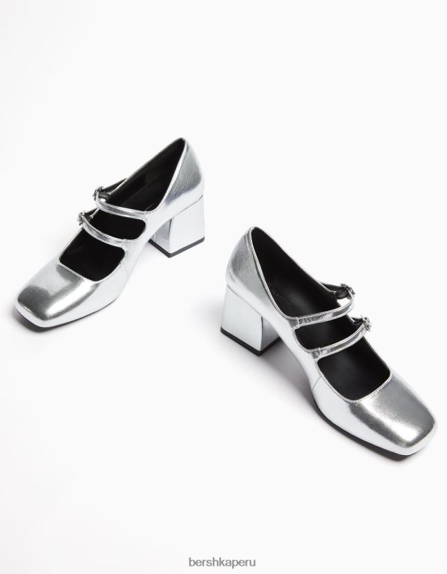 plata Bershka mujer zapatos de tacón de bloque mary jane 806J6B2271