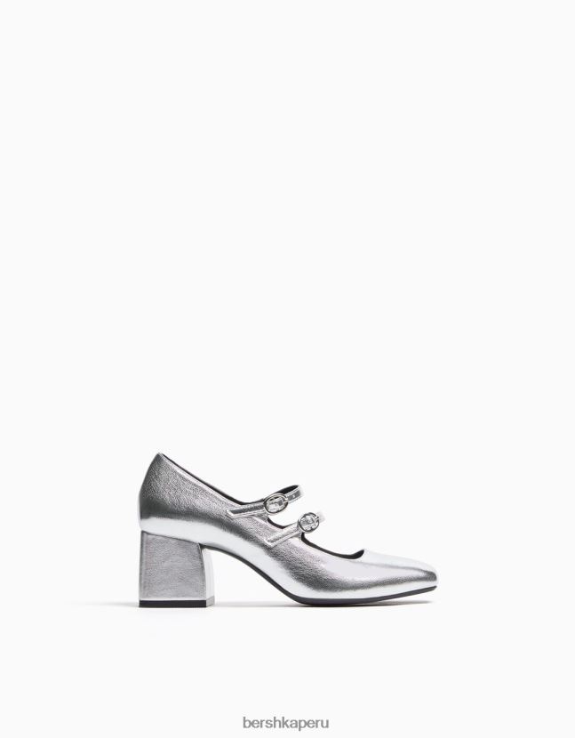 plata Bershka mujer zapatos de tacón de bloque mary jane 806J6B2271