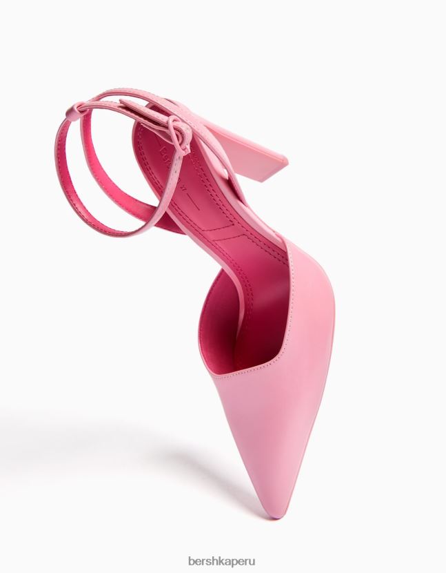 rosa Bershka mujer zapatos de tacón con tiras destalonadas 806J6B2267