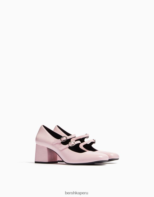 rosa Bershka mujer zapatos de tacón de bloque mary jane 806J6B2270