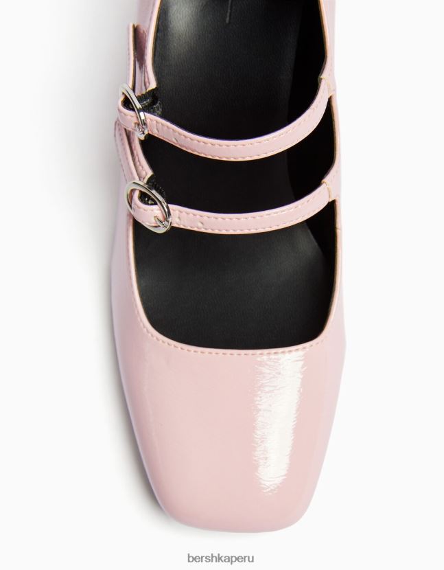 rosa Bershka mujer zapatos de tacón de bloque mary jane 806J6B2270