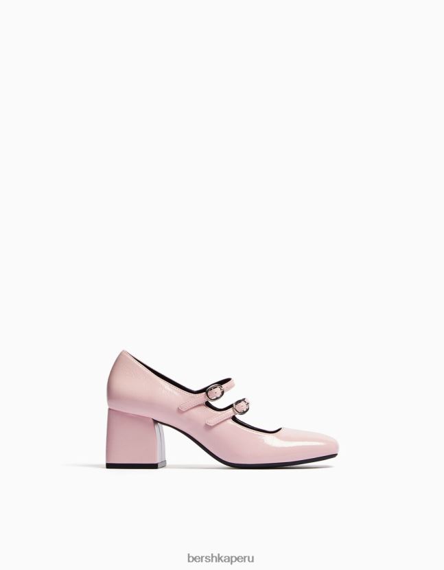 rosa Bershka mujer zapatos de tacón de bloque mary jane 806J6B2270