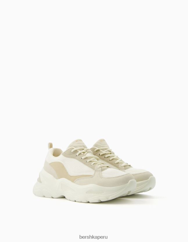arena Bershka mujer zapatillas en contraste con detalle de malla 806J6B2094