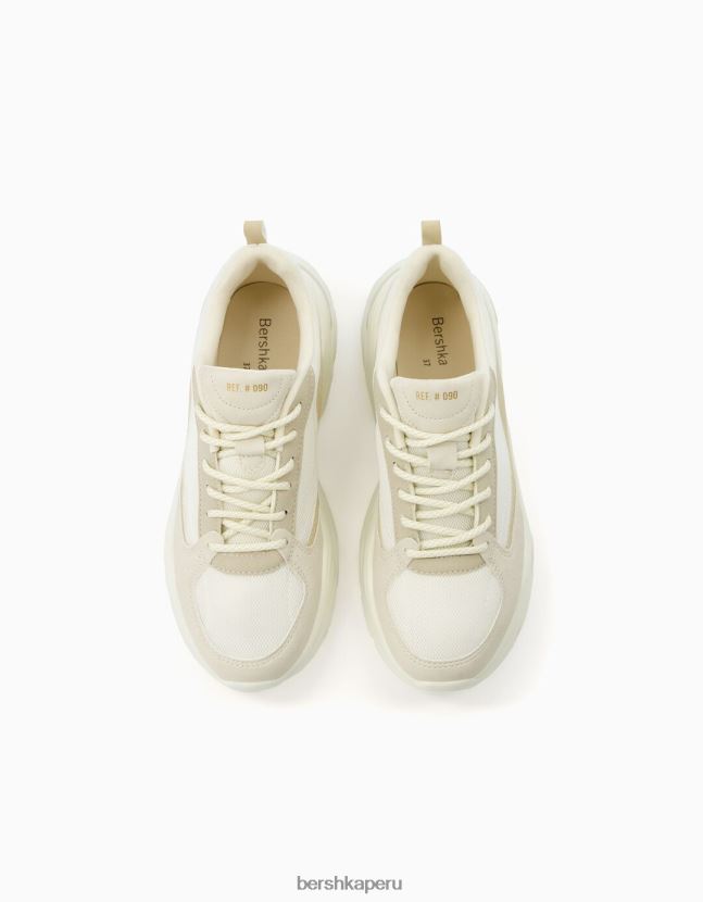 arena Bershka mujer zapatillas en contraste con detalle de malla 806J6B2094