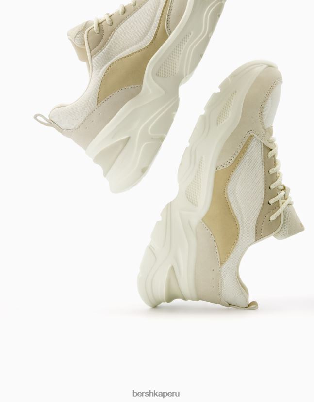 arena Bershka mujer zapatillas en contraste con detalle de malla 806J6B2094