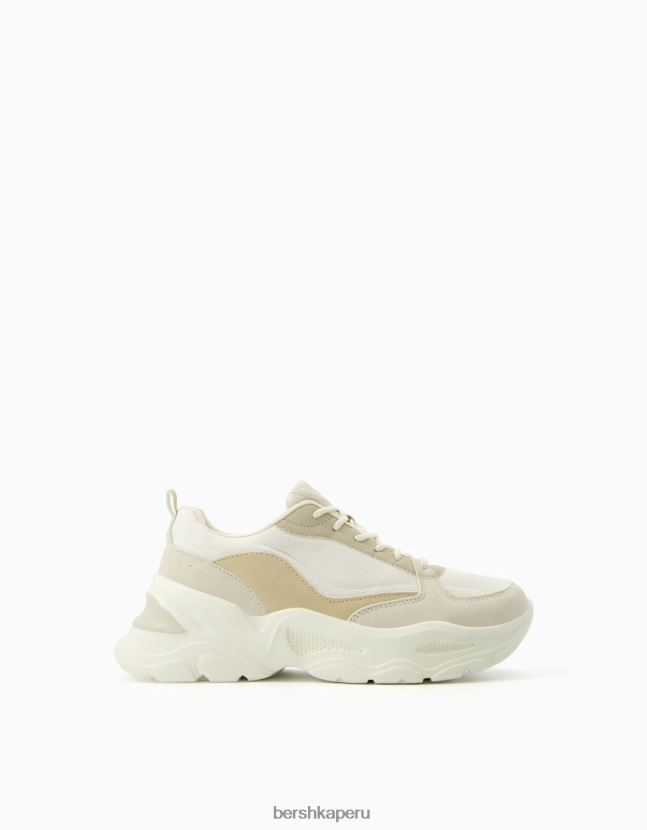 arena Bershka mujer zapatillas en contraste con detalle de malla 806J6B2094