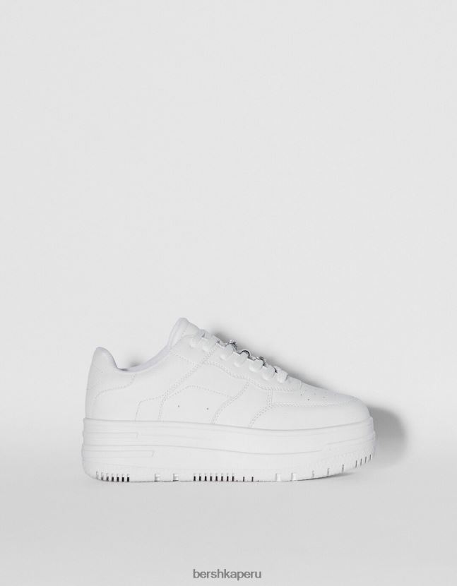 blanco Bershka mujer tenis con plataforma de strass 806J6B2101