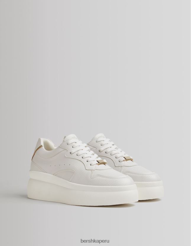 blanco Bershka mujer tenis con plataforma decorativa 806J6B2096