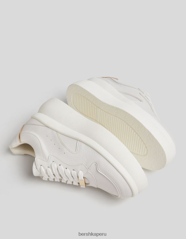 blanco Bershka mujer tenis con plataforma decorativa 806J6B2096