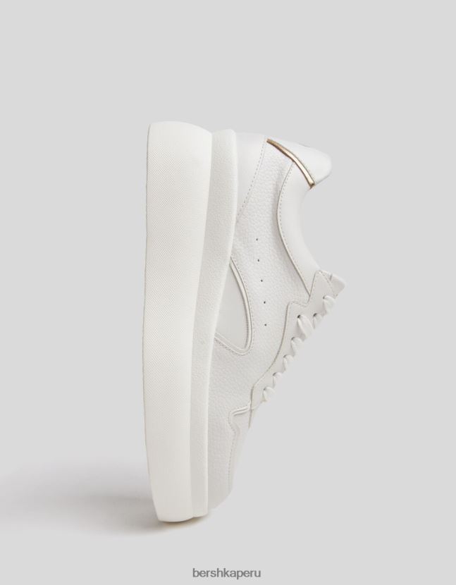 blanco Bershka mujer tenis con plataforma decorativa 806J6B2096