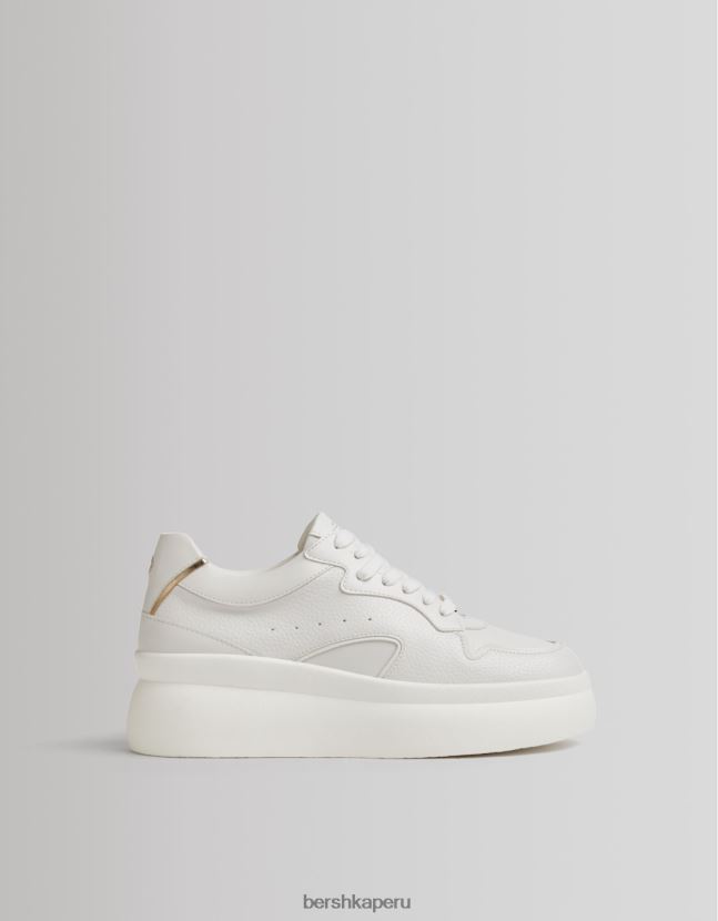 blanco Bershka mujer tenis con plataforma decorativa 806J6B2096