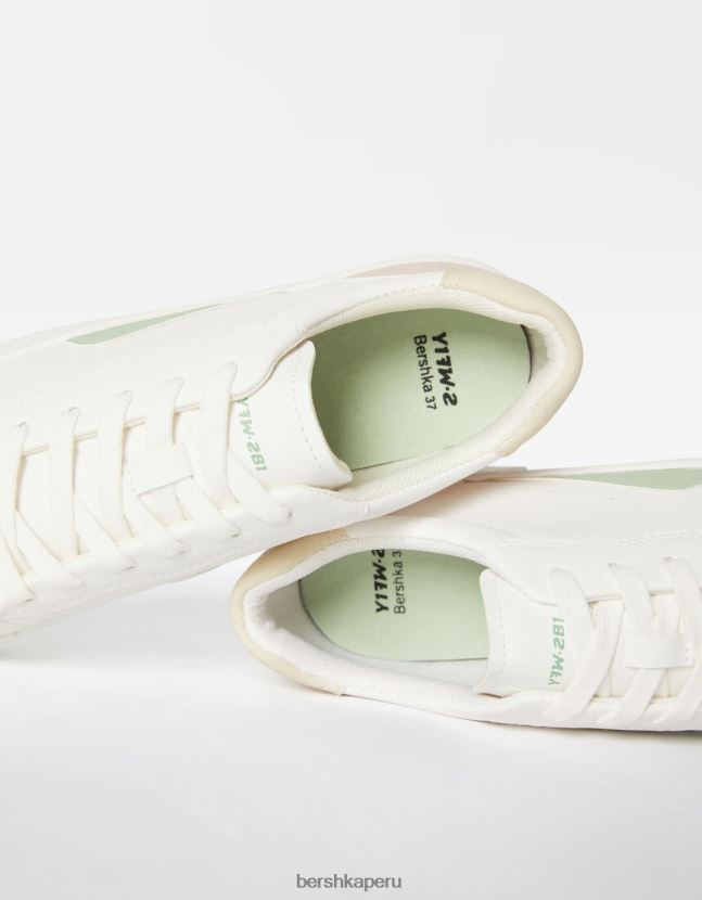 blanco Bershka mujer tenis con plataforma en contraste 806J6B2124