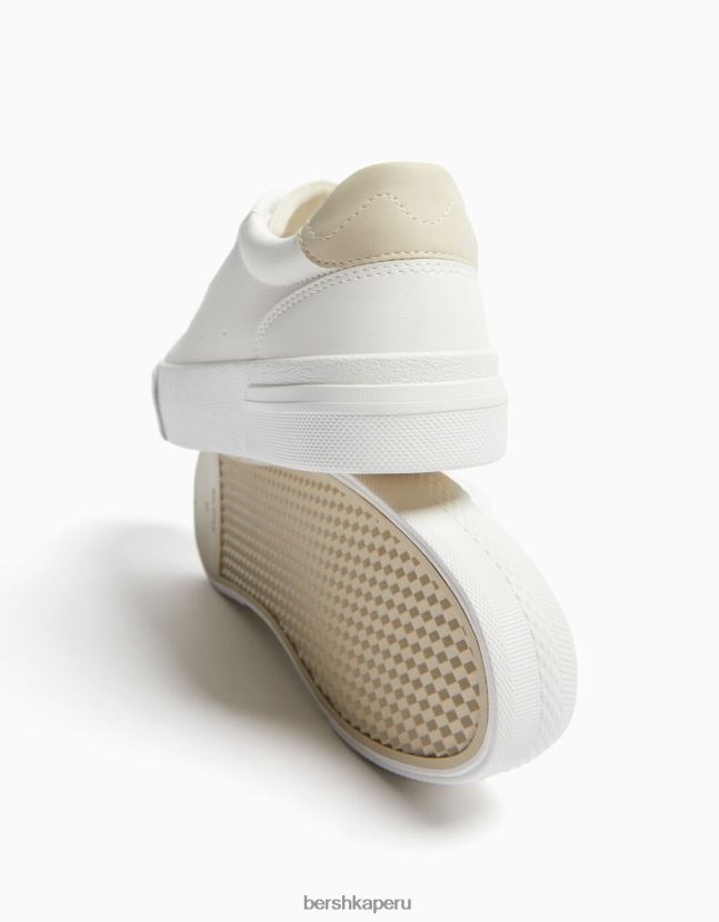 blanco Bershka mujer tenis con plataforma en contraste 806J6B2129