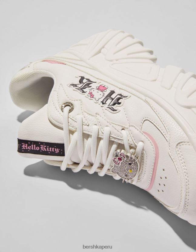 blanco Bershka mujer zapatillas hello kitty con plataforma y detalle de pedrería 806J6B2063