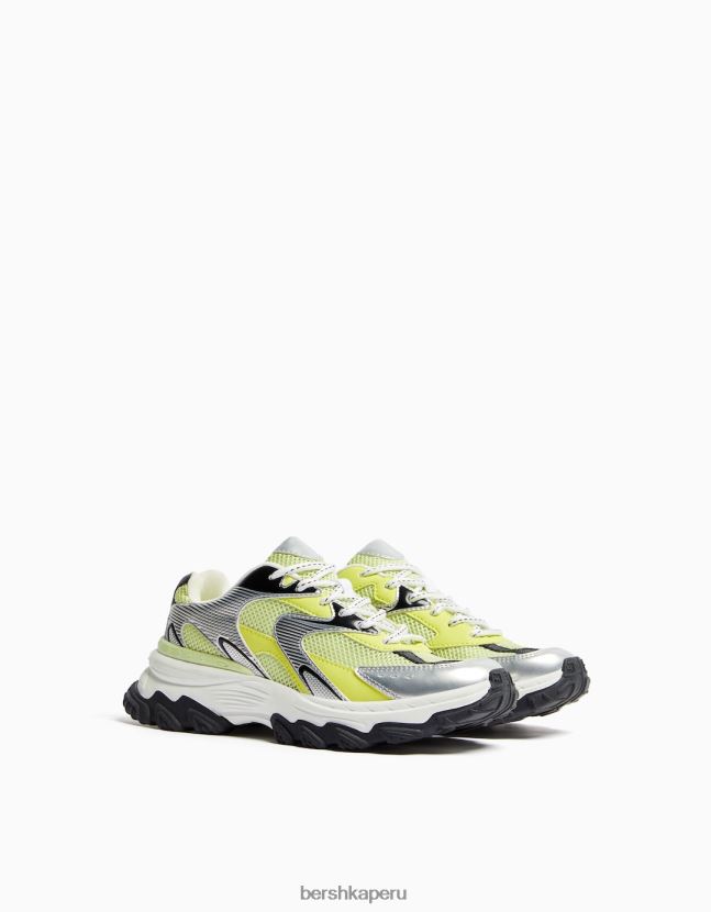 cal Bershka mujer zapatillas en contraste con detalle de malla 806J6B1879