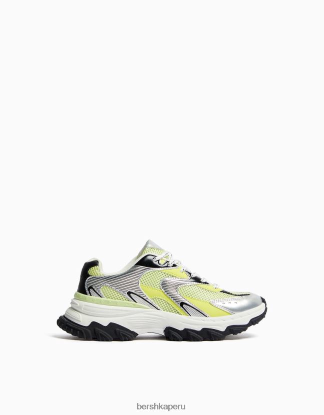 cal Bershka mujer zapatillas en contraste con detalle de malla 806J6B1879