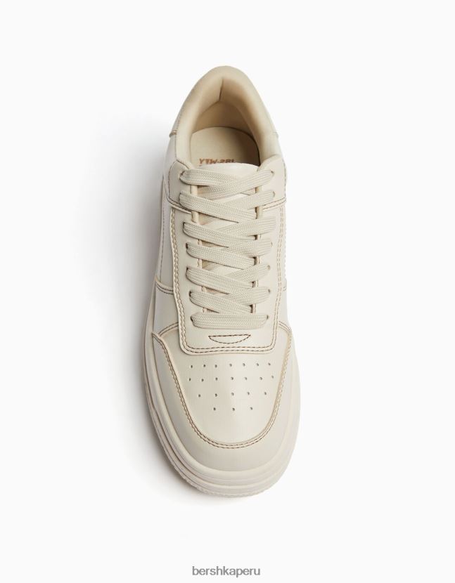 crudo Bershka mujer tenis monocromáticos con plataforma 806J6B2100