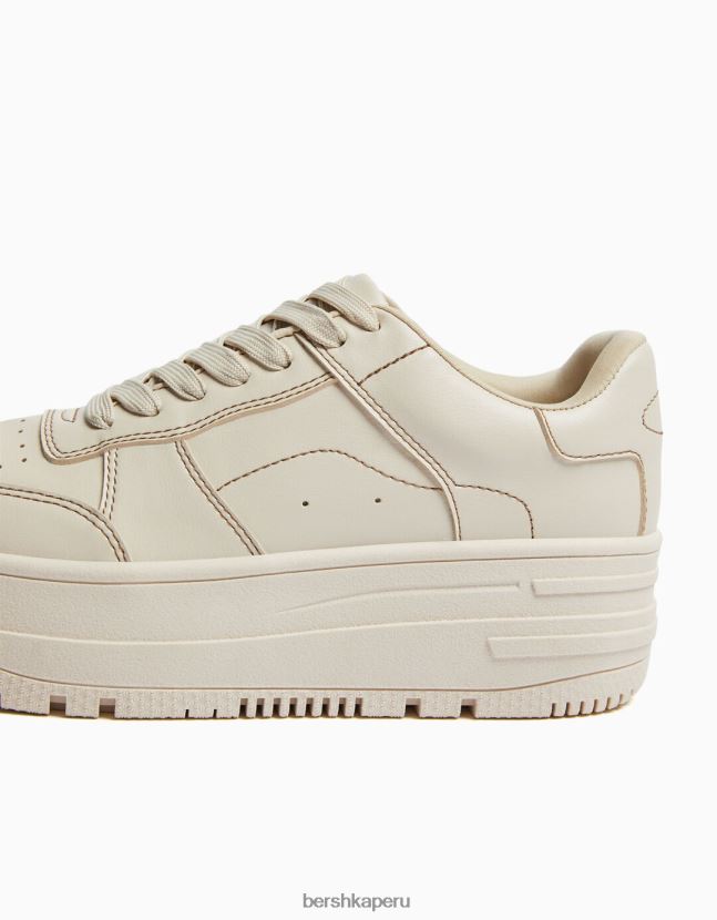 crudo Bershka mujer tenis monocromáticos con plataforma 806J6B2103