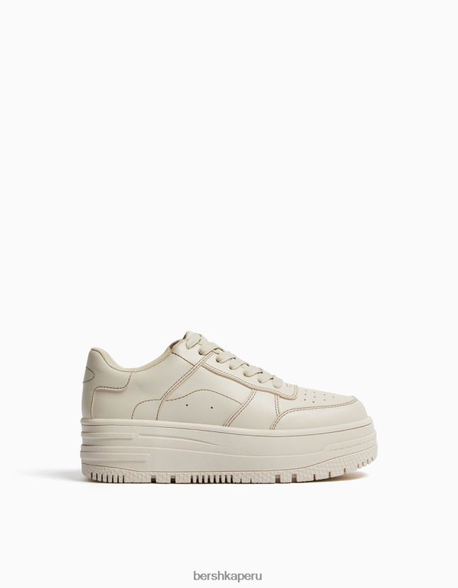 crudo Bershka mujer tenis monocromáticos con plataforma 806J6B2103