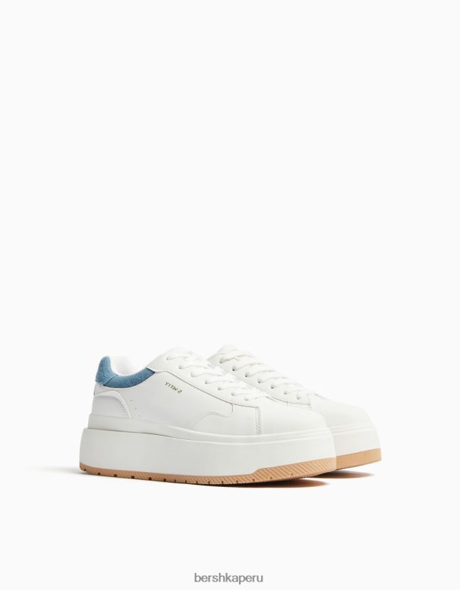 lavado azul Bershka mujer tenis con plataforma en contraste 806J6B2125