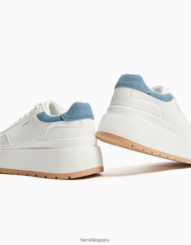 lavado azul Bershka mujer tenis con plataforma en contraste 806J6B2125