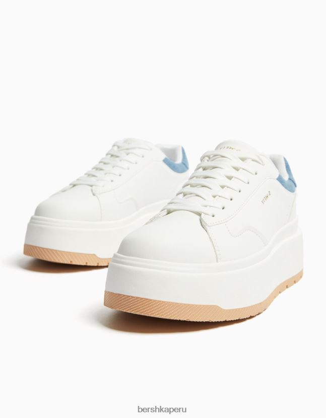 lavado azul Bershka mujer tenis con plataforma en contraste 806J6B2125