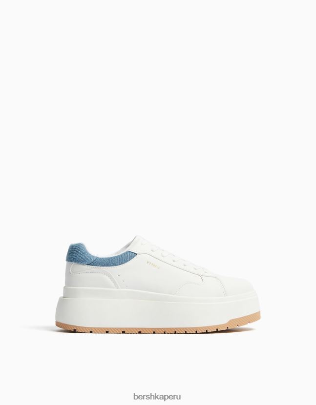 lavado azul Bershka mujer tenis con plataforma en contraste 806J6B2125