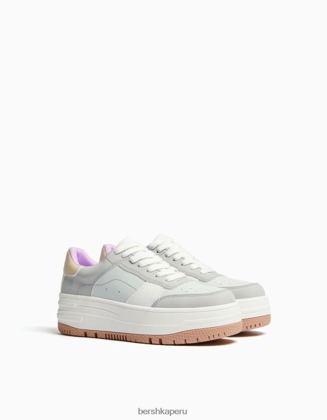 multicolor Bershka mujer tenis con plataforma en contraste 806J6B2106