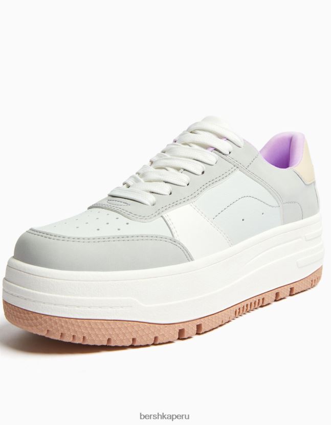 multicolor Bershka mujer tenis con plataforma en contraste 806J6B2106