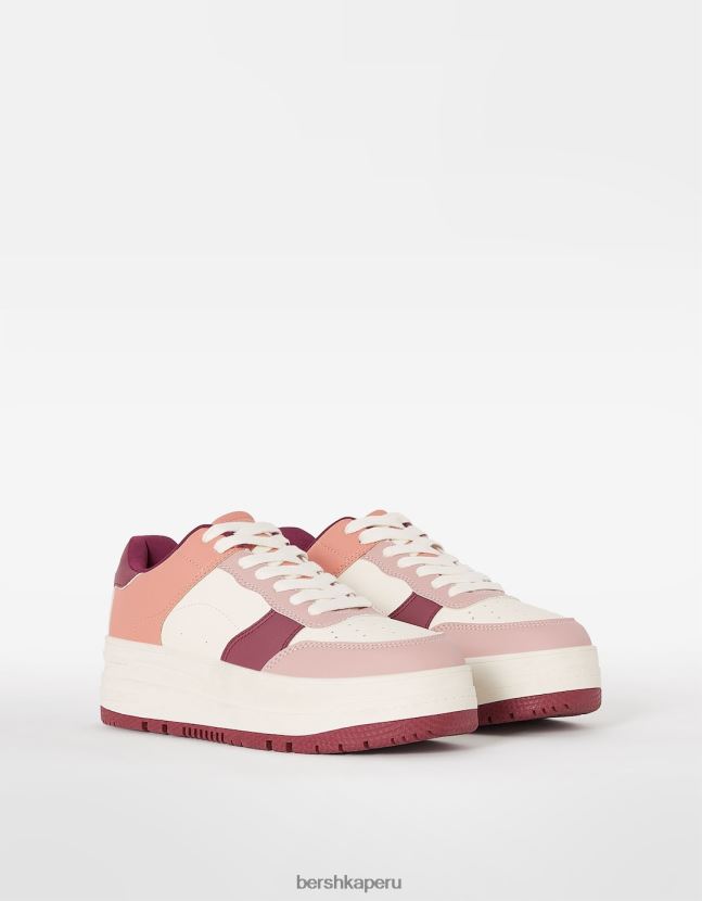 multicolor Bershka mujer tenis con plataforma en contraste 806J6B2108
