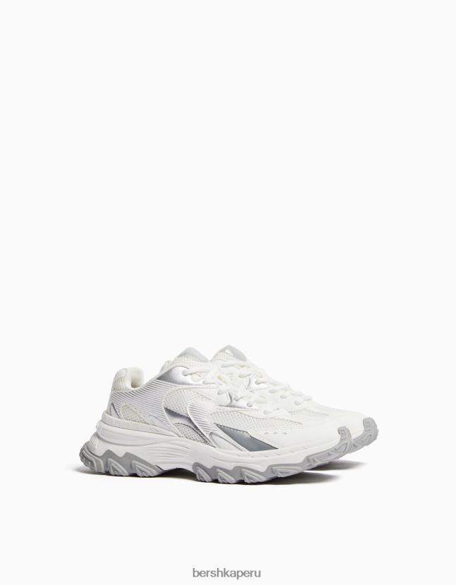 multicolor Bershka mujer zapatillas en contraste con detalle de malla 806J6B1876