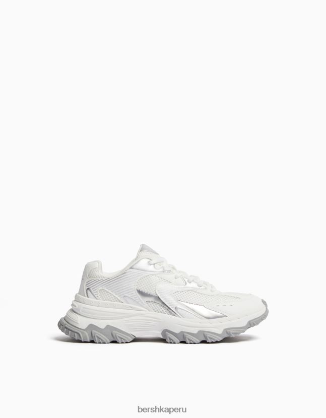 multicolor Bershka mujer zapatillas en contraste con detalle de malla 806J6B1876