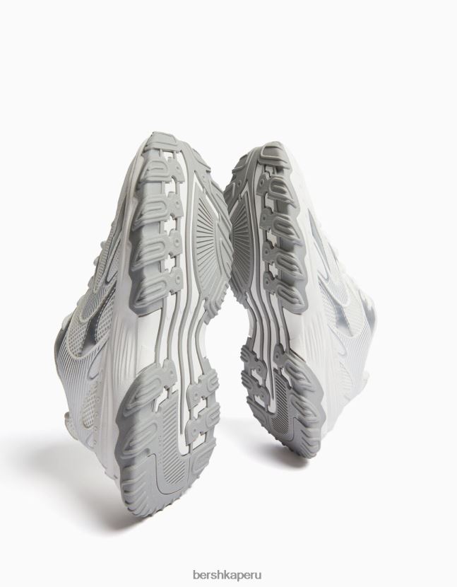 multicolor Bershka mujer zapatillas en contraste con detalle de malla 806J6B2116