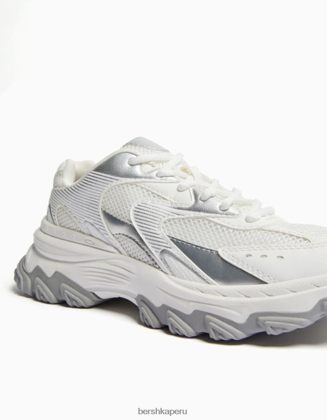 multicolor Bershka mujer zapatillas en contraste con detalle de malla 806J6B2116