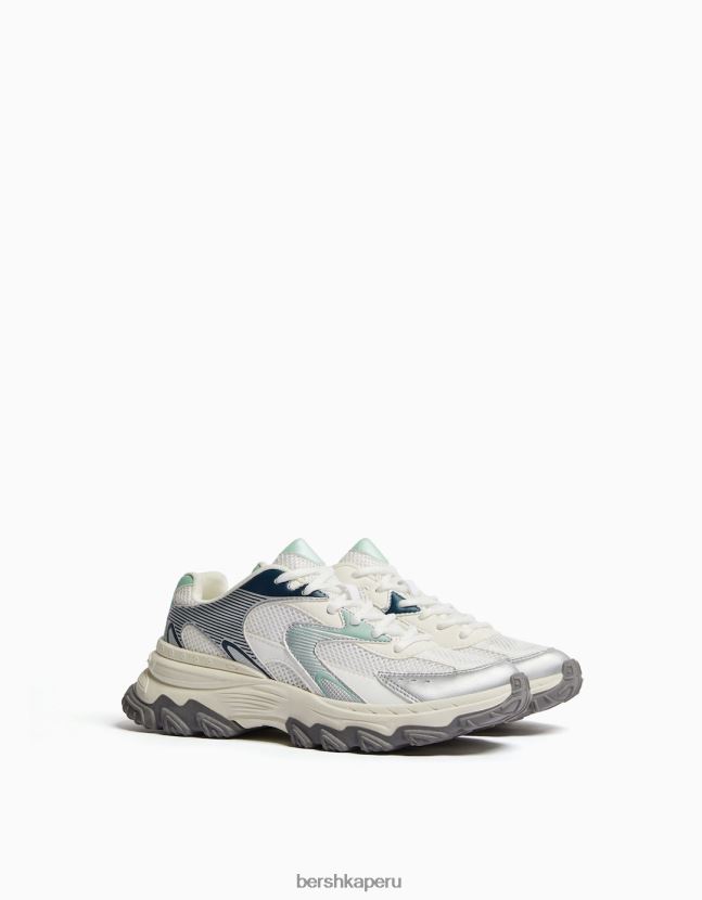 otro Bershka mujer zapatillas en contraste con detalle de malla 806J6B1875