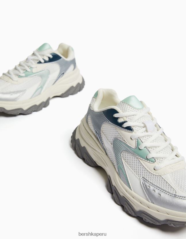 otro Bershka mujer zapatillas en contraste con detalle de malla 806J6B1875