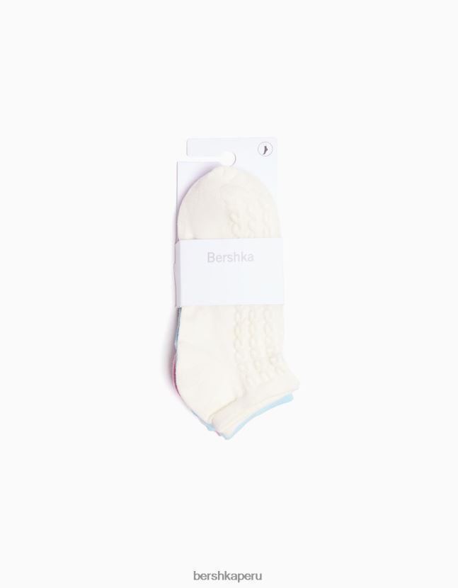 azul claro Bershka unisexo pack de 3 calcetines tobilleros textura 806J6B4207