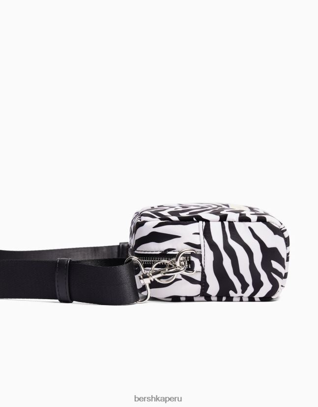 gris Bershka unisexo bolsa crossbody con estampado de cebra 806J6B4212