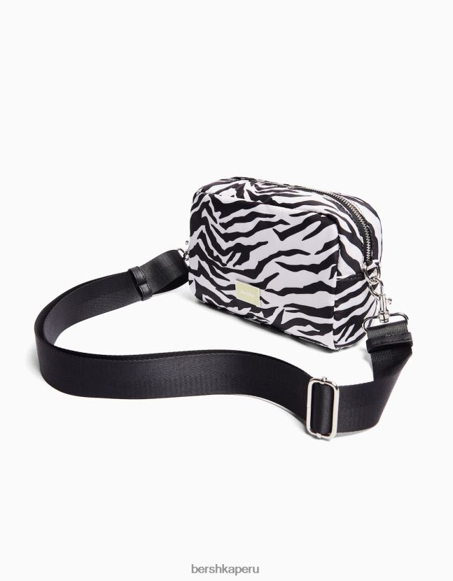 gris Bershka unisexo bolsa crossbody con estampado de cebra 806J6B4212