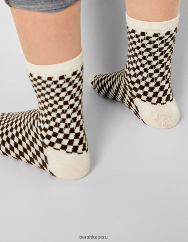 marrón Bershka unisexo Pack de 3 calcetines retro 806J6B4230