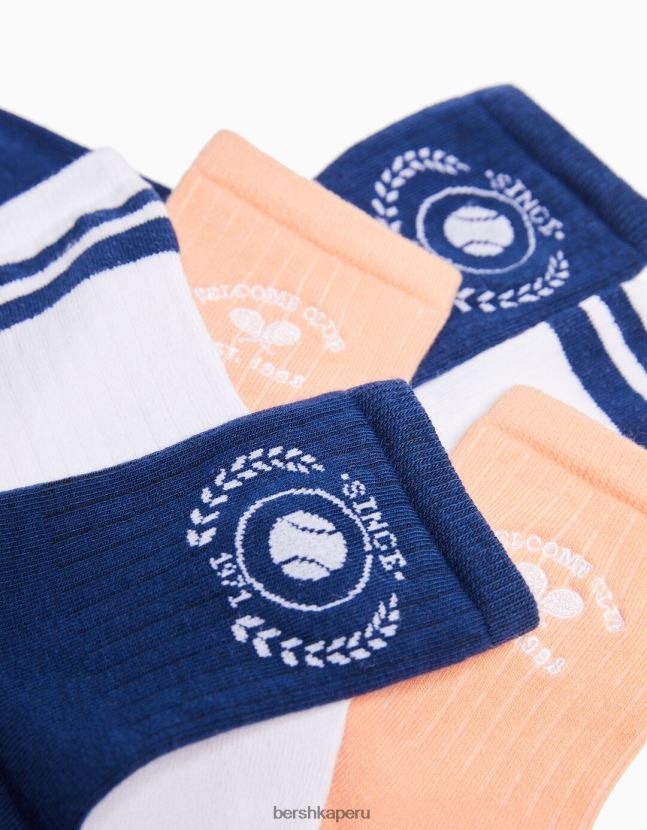 naranja Bershka unisexo pack de 3 pares de calcetines deportivos 806J6B4201