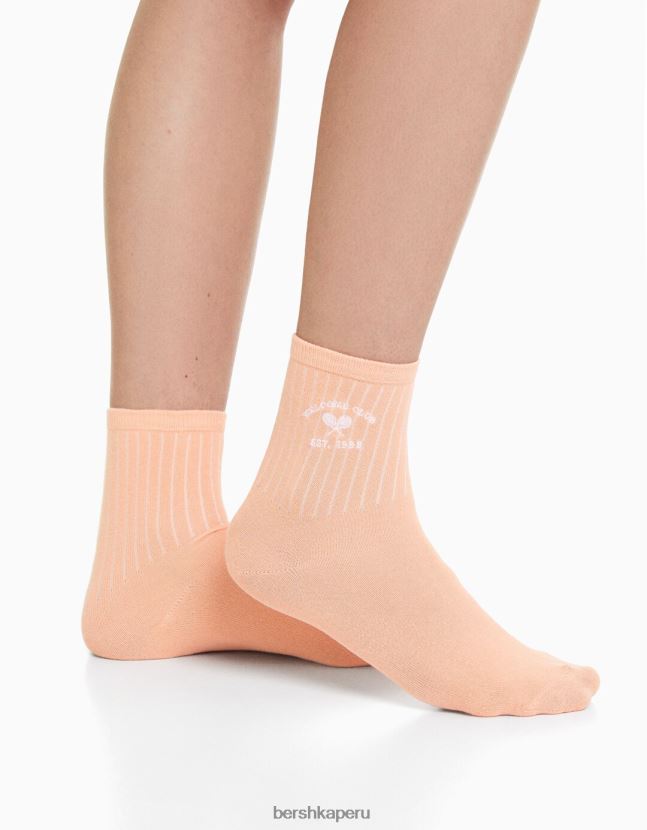 naranja Bershka unisexo pack de 3 pares de calcetines deportivos 806J6B4201