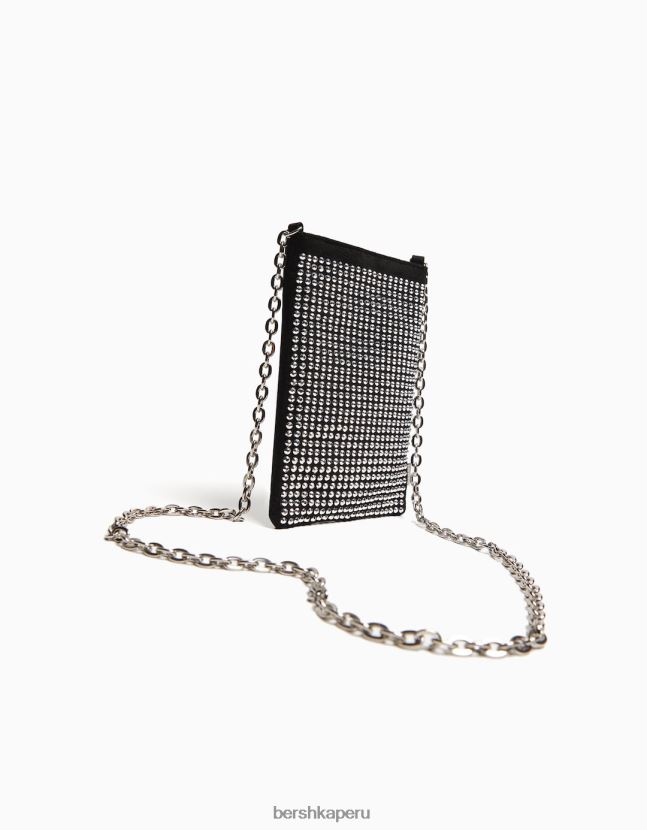 negro Bershka unisexo bolso para celular con tachuelas y cadena 806J6B4202