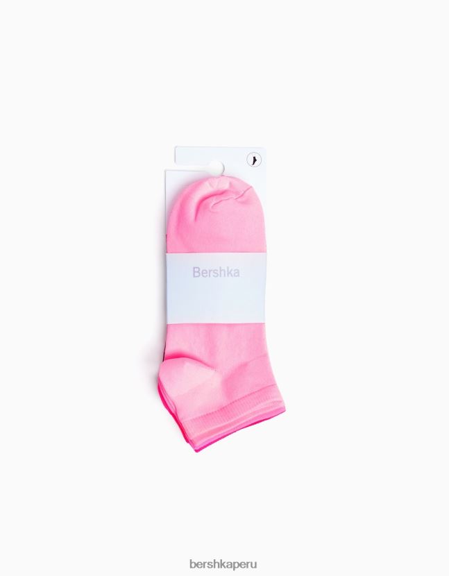 rosa Bershka unisexo pack de 2 calcetines flúor 806J6B4237