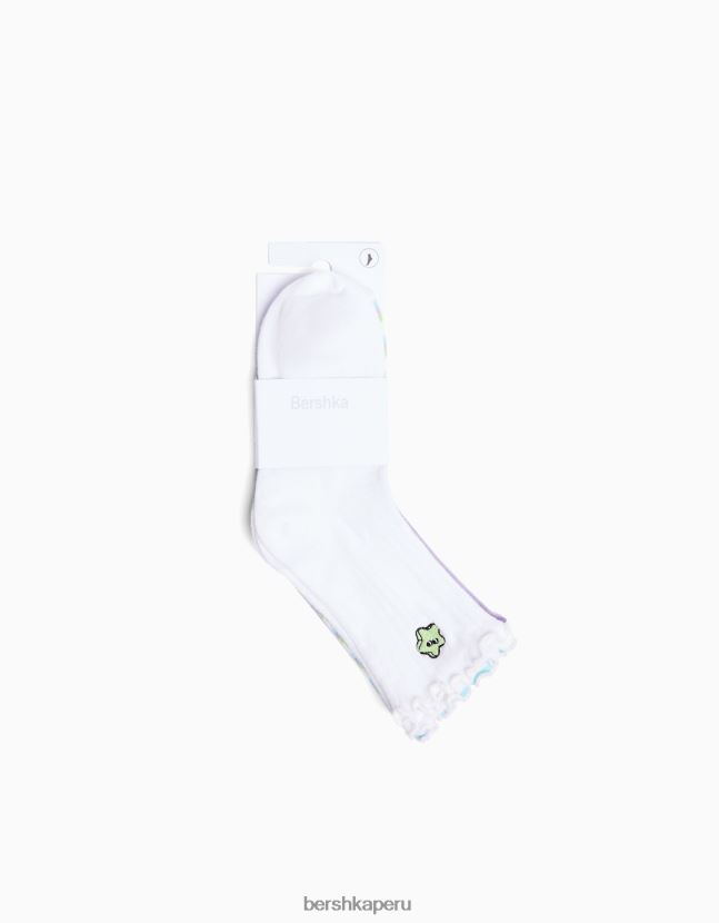 verde Bershka unisexo pack de 3 pares de calcetines bordados 806J6B4229