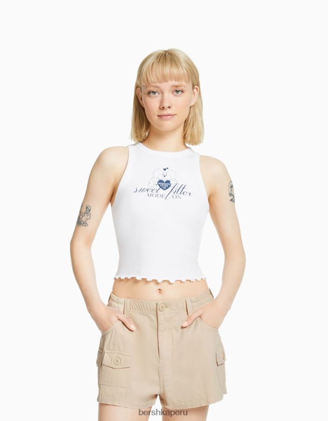 arena Bershka unisexo bermudas multi cargo de algodón 806J6B4039