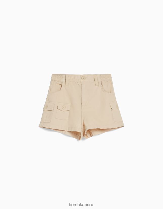 arena Bershka unisexo bermudas multi cargo de algodón 806J6B4039