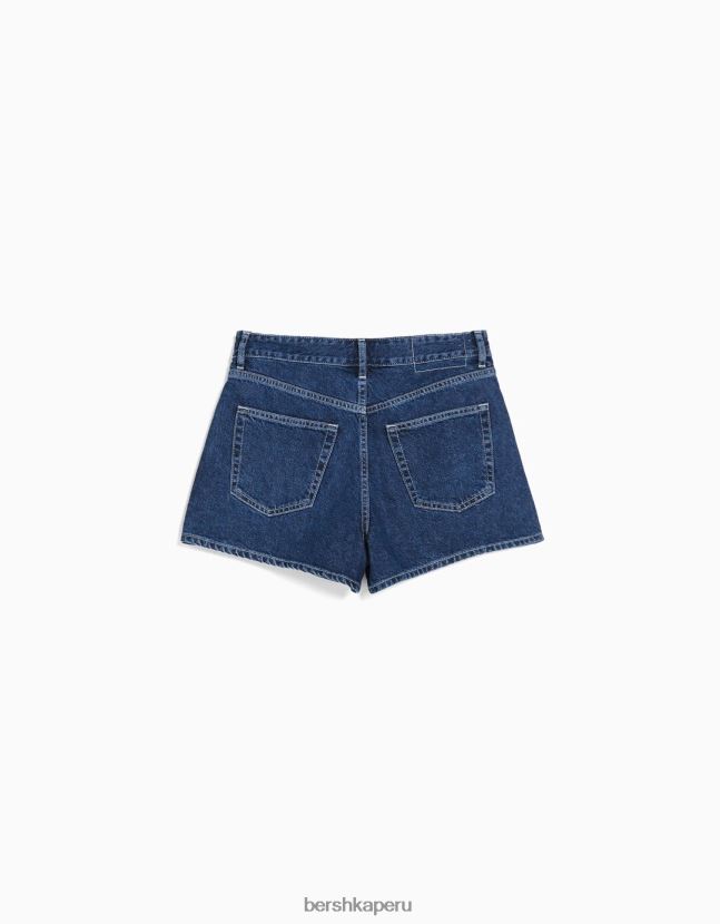 azul Bershka unisexo shorts de mezclilla mom fit 806J6B4019
